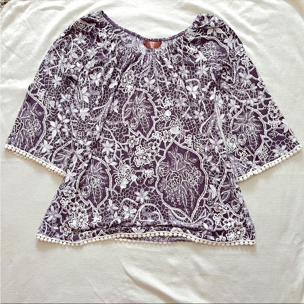 SJS Purple Embellished Relaxed Blouse